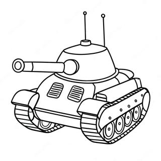 Tanque De Desenho Animado Fofo Para Colorir 62221-13709
