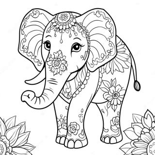 Pagina Para Colorir De Elefante Boho Com Flores 62700 13857