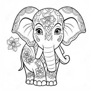 Pagina Para Colorir De Elefante Boho Com Flores 62700 13860
