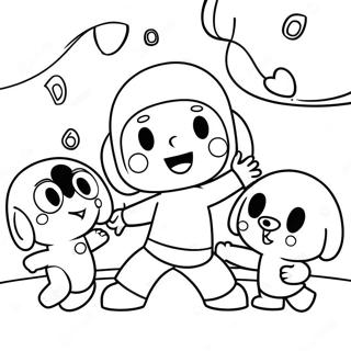 Pocoyo Dancando Com Amigos Pagina Para Colorir 63345-14027