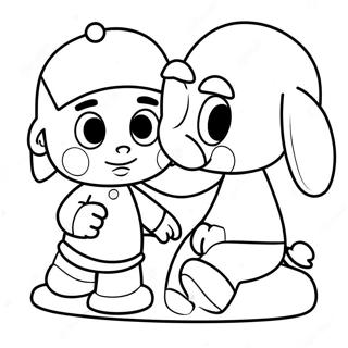 Pocoyo Brincando Com Elly Pagina Para Colorir 63346-14030