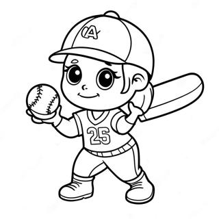 Pagina Para Colorir De Jogador De Softball Fofo 66995-14649