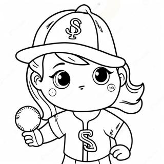 Pagina Para Colorir De Jogador De Softball Fofo 66995-14650