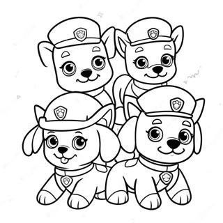 Pagina Para Colorir Dos Filhotes Da Patrulha Canina Com Chapeus De Papai Noel 67251-14711