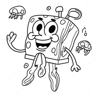 Pagina Para Colorir Do Bob Esponja Com Agua Viva 68592-15009