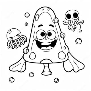 Pagina Para Colorir Do Bob Esponja Com Agua Viva 68592-15010