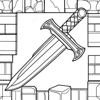 Pagina Para Colorir Da Espada De Ferro Do Minecraft Páginas Para Colorir