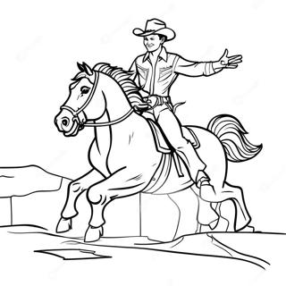 Pagina Para Colorir Do Bronco Com Um Cavaleiro Cowboy 71035-15563