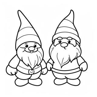 Gnomos De Natal Páginas Para Colorir