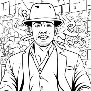 Pagina Para Colorir De Mural De Grafite De Gangster Colorido 71402-15632