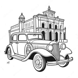 Carro Clássico Páginas para Colorir