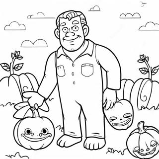 Pagina Para Colorir Do Frankenstein Amigavel Em Um Campo De Aboboras 72060 15902