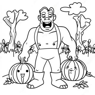 Pagina Para Colorir Do Frankenstein Amigavel Em Um Campo De Aboboras 72060 15903