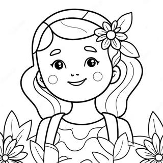 Pagina Para Colorir De Menina Adoravel Com Flores 72083-15909