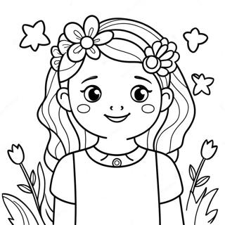 Pagina Para Colorir De Menina Adoravel Com Flores 72083-15910