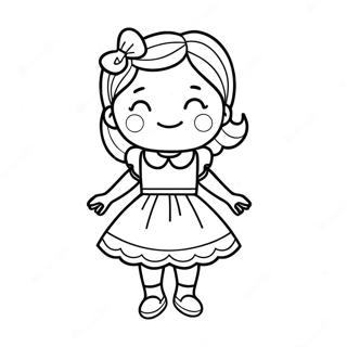 Pagina Para Colorir De Menina Brincalhona Em Vestido 72086-15924