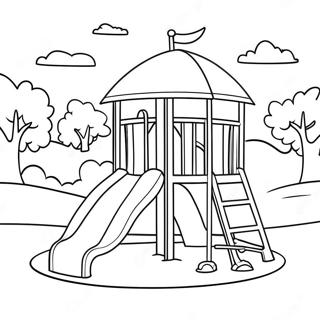 Pagina Para Colorir Da Cena Colorida Do Parque Infantil 72362-16129