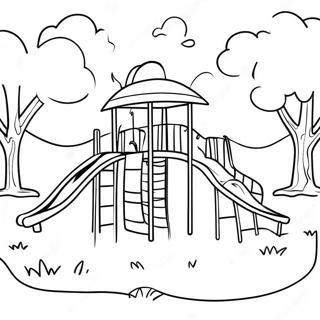 Pagina Para Colorir Da Cena Colorida Do Parque Infantil 72362-16130