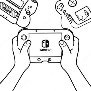Pagina Para Colorir Do Nintendo Switch Nas Maos De Um Gamer 72415 16175