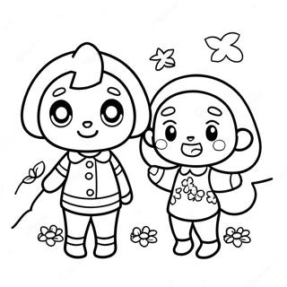 Pagina Para Colorir De Personagens Fofos De Animal Crossing No Nintendo Switch 72416-16177