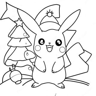 Pagina Para Colorir Do Pikachu Com Luzes De Natal 72673 16373