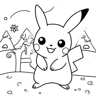 Pagina Para Colorir Do Pikachu Em Um Pais Das Maravilhas De Inverno 72675-16384