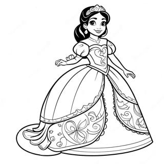 Pagina Para Colorir Da Elena De Avalor Com Vestido Real 72828-16490