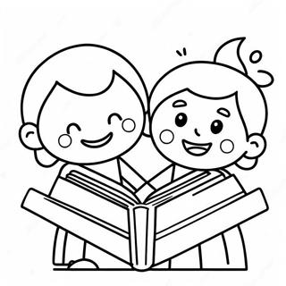 Pagina Para Colorir De Criancas Felizes Lendo 73189 16774