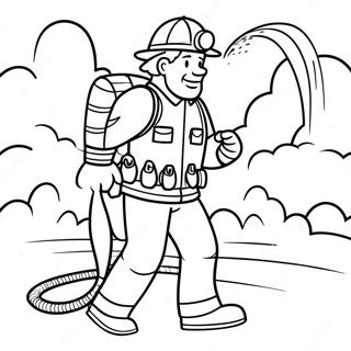 Bombeiro Corajoso Com Mangueira Pagina Para Colorir 73292 16851