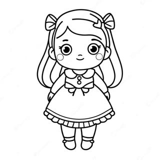 Pagina Para Colorir De Menina Kawaii Em Um Vestido 73471-16995