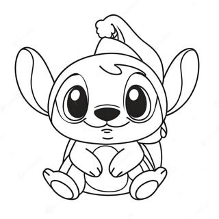 Pagina Para Colorir Do Stitch Adoravel Com Chapeu De Papai Noel 73778-17231