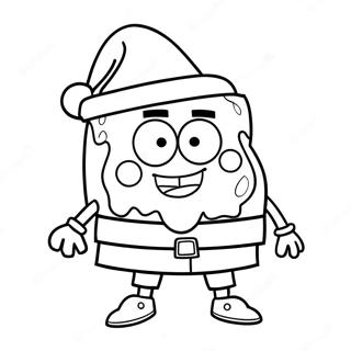 Pagina Para Colorir Do Spongebob Com Chapeu De Papai Noel 73933-17349