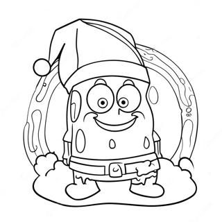 Pagina Para Colorir Do Spongebob Com Chapeu De Papai Noel 73933-17350