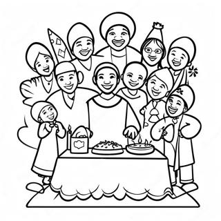 Página Para Colorir Celebração Alegre De Kwanzaa Páginas Para Colorir