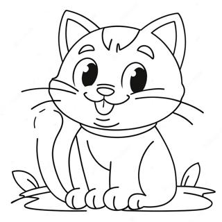 Pagina Para Colorir Do Gato De Desenho Animado Brincalhao 74752-17990