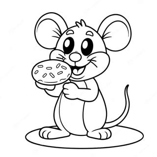 Rato Alegre Com Um Biscoito Pagina Para Colorir 75060-18232