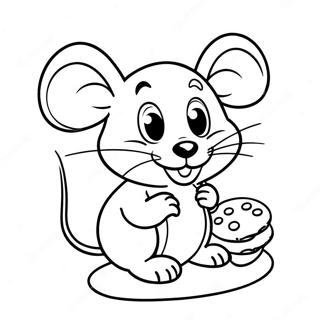 Rato Feliz Compartilhando Biscoitos Pagina Para Colorir 75063 18242