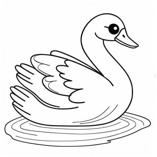 Cisne Elegante Deslizando Na Agua Pagina Para Colorir 75113-18274