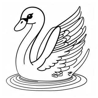 Cisne Elegante Deslizando Na Agua Pagina Para Colorir 75113-18275