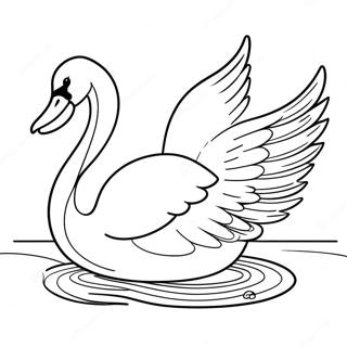 Cisne Elegante Deslizando Na Agua Pagina Para Colorir 75113-18276