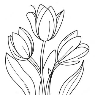 Pagina Para Colorir De Tulipas Coloridas Em Flor 75549-18609