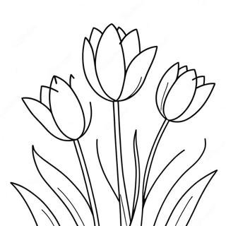 Pagina Para Colorir De Tulipas Coloridas Em Flor 75549-18610