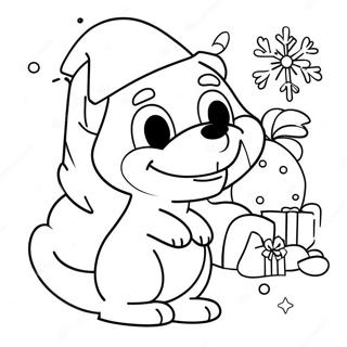 Bluey De Natal Páginas Para Colorir