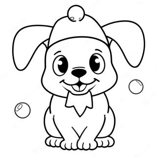 Pagina Para Colorir Do Bluey Festivo Com Chapeu De Papai Noel 75652 18692