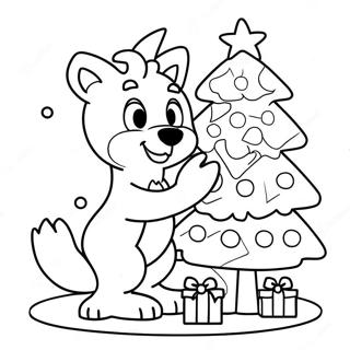 Pagina Para Colorir Do Bluey Decorando A Arvore De Natal 75653-18694