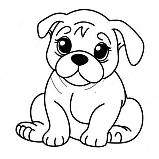 Pagina Para Colorir Do Filhote De Bulldog Fofo 76091-19029