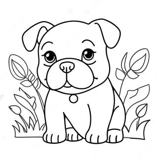 Pagina Para Colorir Do Filhote De Bulldog Fofo 76091-19030