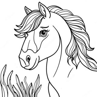 Retrato Impressionante De Cavalo Selvagem Pagina Para Colorir 76271-19180