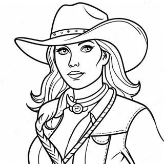 Cowgirl Corajosa Com Lasso Pagina Para Colorir 76321-19216