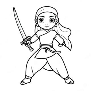 Pagina Para Colorir De Raya Com Sua Espada 77062-19779